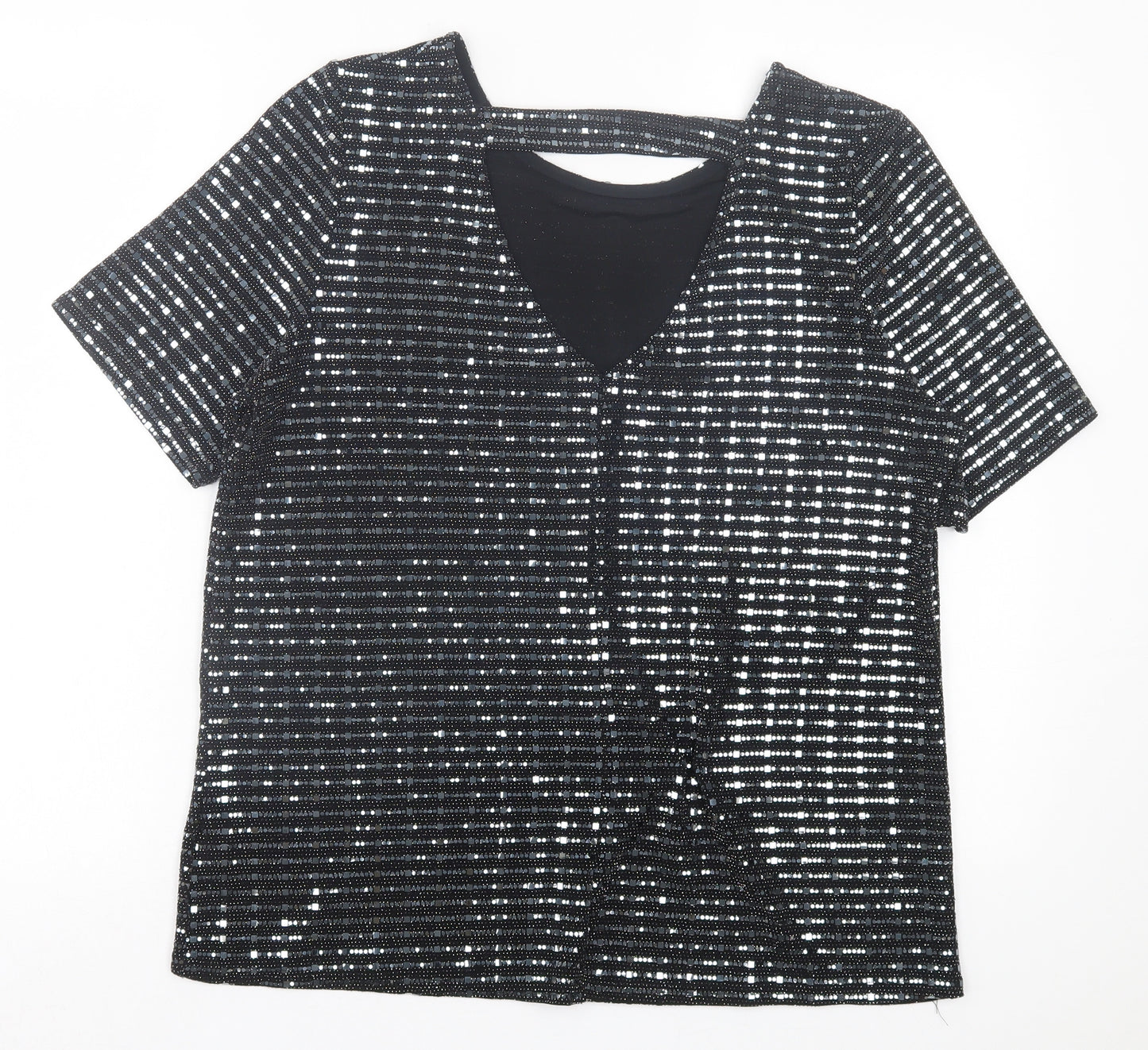 Gerard Womens Black Polyester Basic T-Shirt Size 14 Crew Neck