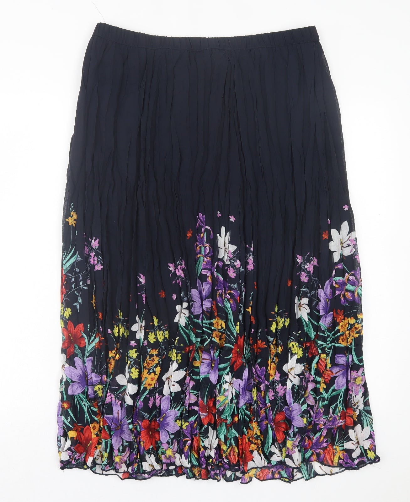 bonmarch Womens Multicoloured Floral Polyester A-Line Skirt Size 14