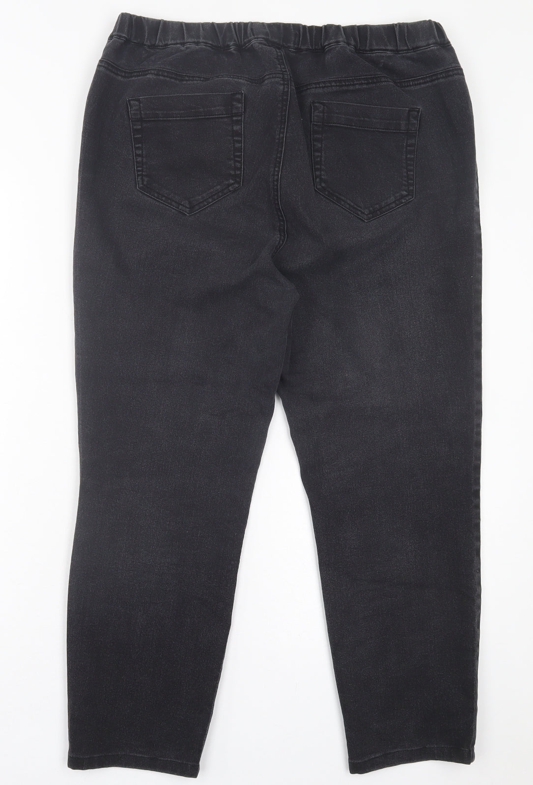 Evans Womens Black Cotton Jegging Trousers Size 18 L25 in Regular