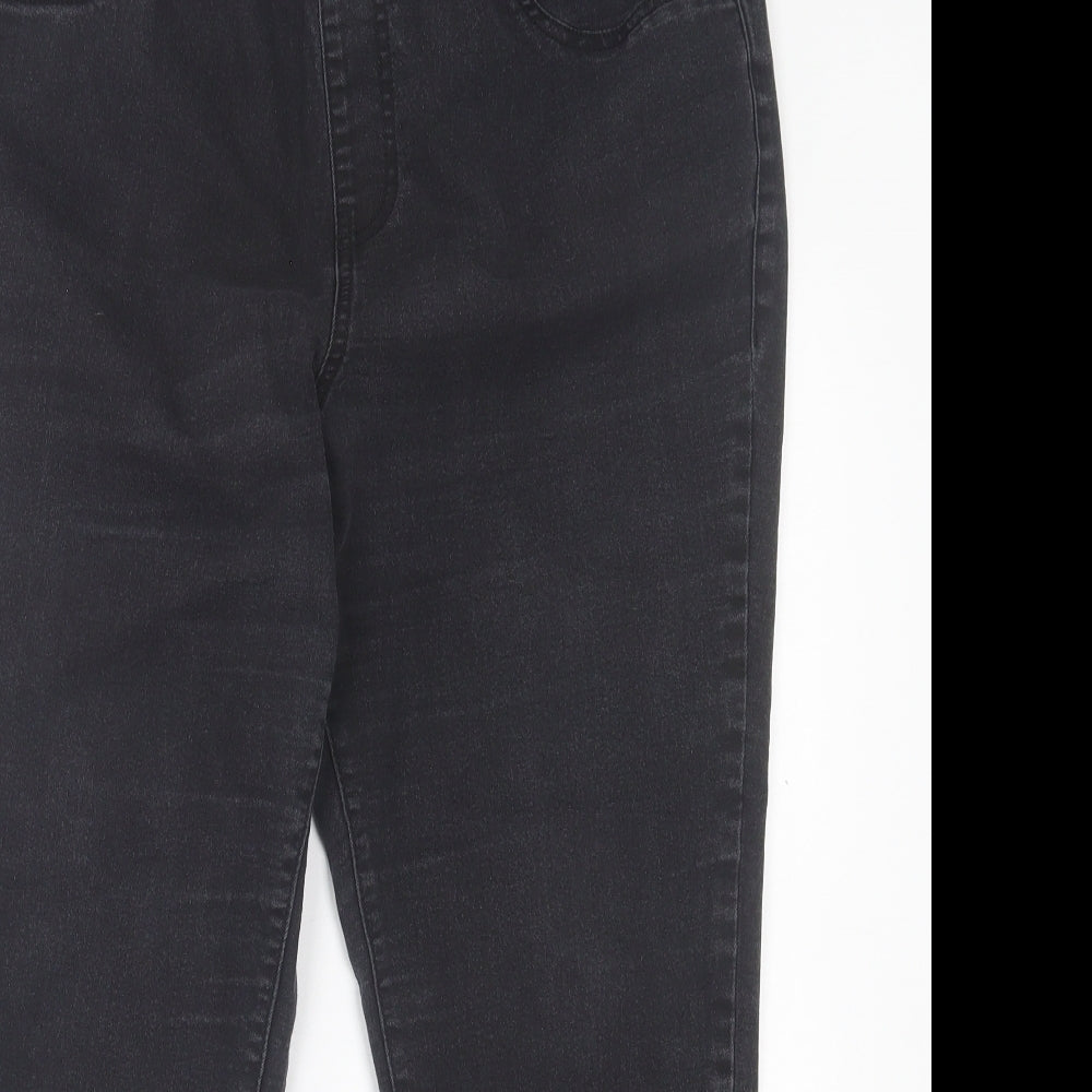 Evans Womens Black Cotton Jegging Trousers Size 18 L25 in Regular
