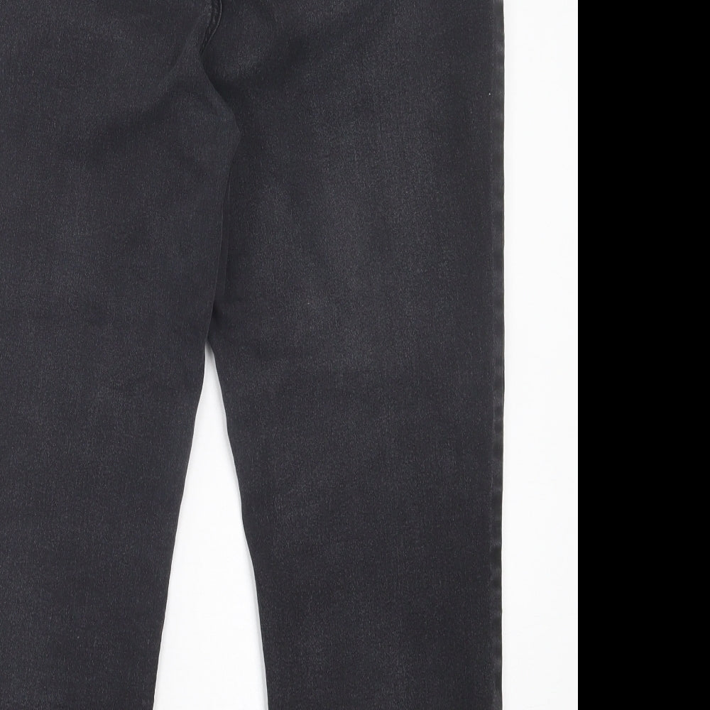 Evans Womens Black Cotton Jegging Trousers Size 18 L25 in Regular