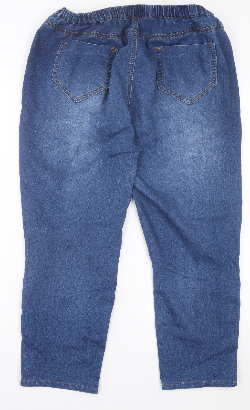 Evans Womens Blue Cotton Jegging Trousers Size 8 L25 in Regular
