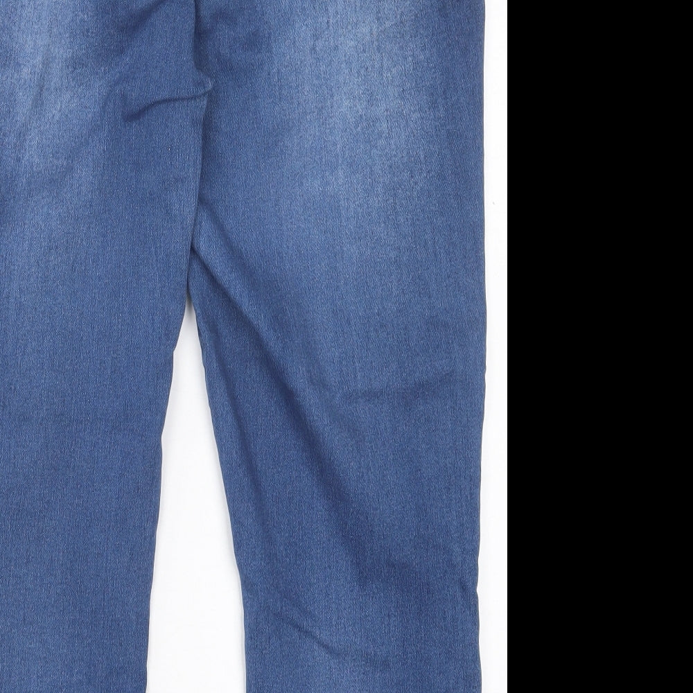Evans Womens Blue Cotton Jegging Trousers Size 8 L25 in Regular