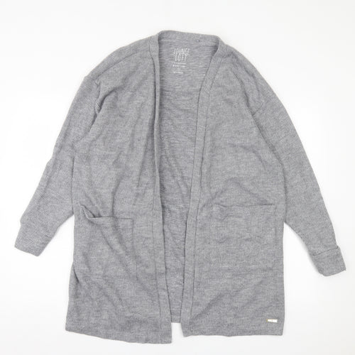 River Island Womens Grey V-Neck Polyester Cardigan Jumper Size S