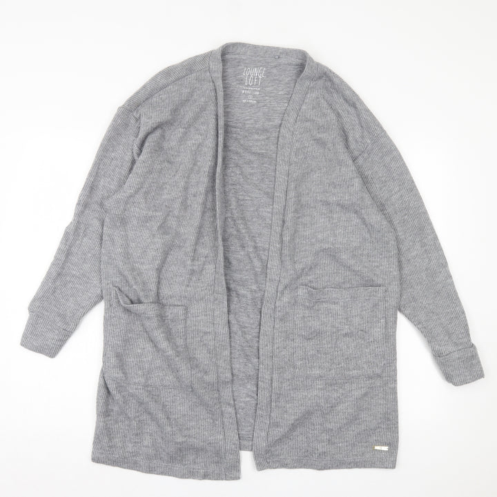 River Island Womens Grey V-Neck Polyester Cardigan Jumper Size S