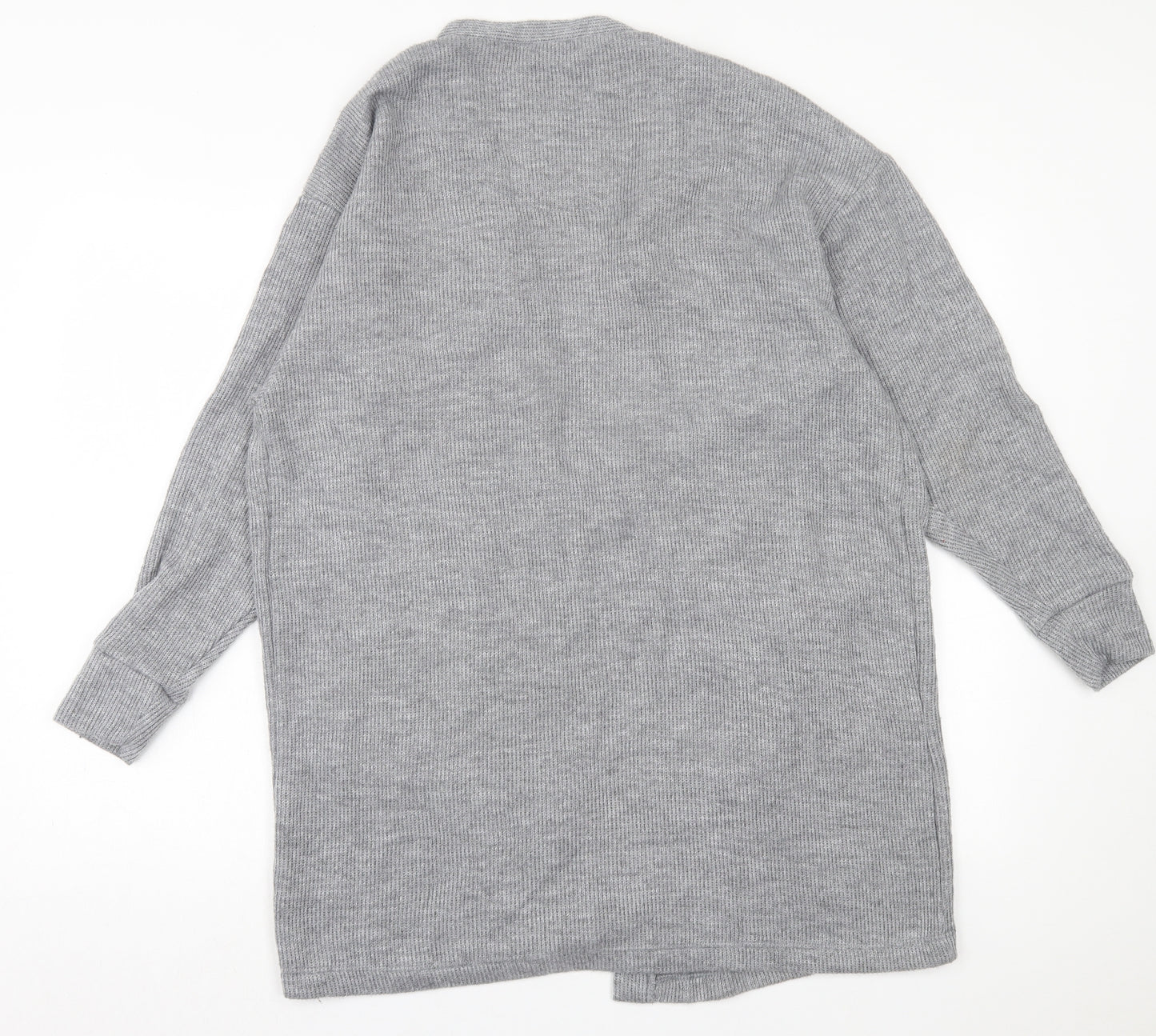 River Island Womens Grey V-Neck Polyester Cardigan Jumper Size S