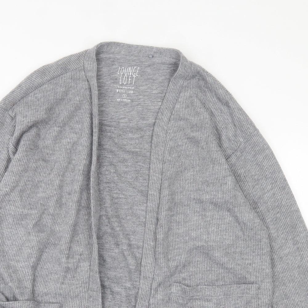 River Island Womens Grey V-Neck Polyester Cardigan Jumper Size S