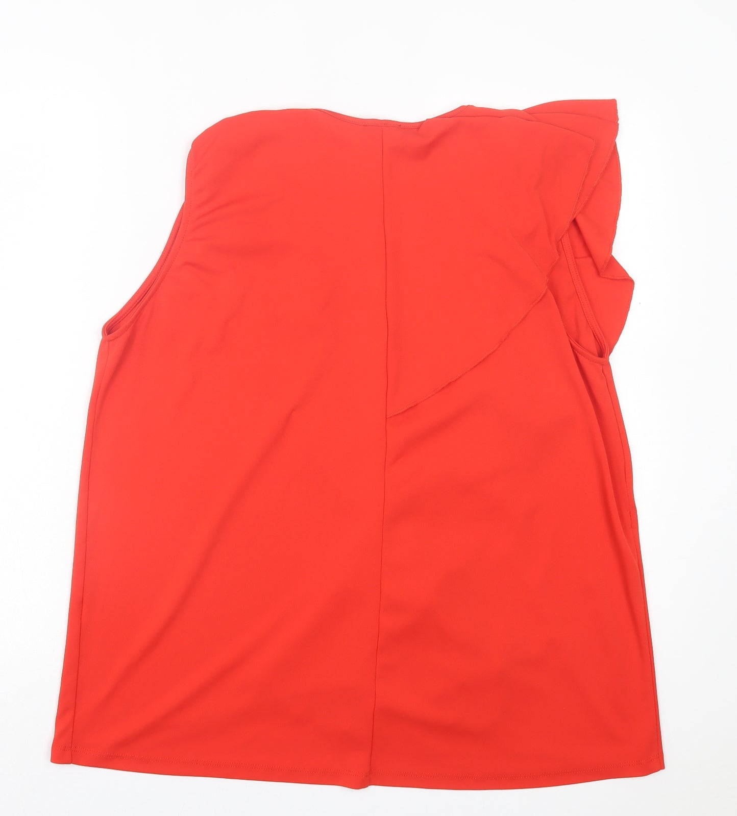 Zara Womens Red Polyester Wrap Blouse Size M V-Neck