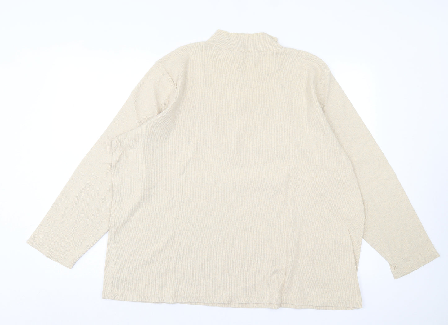 Liz Calborne Womens Beige Cotton Basic T-Shirt Size 3XL High Neck