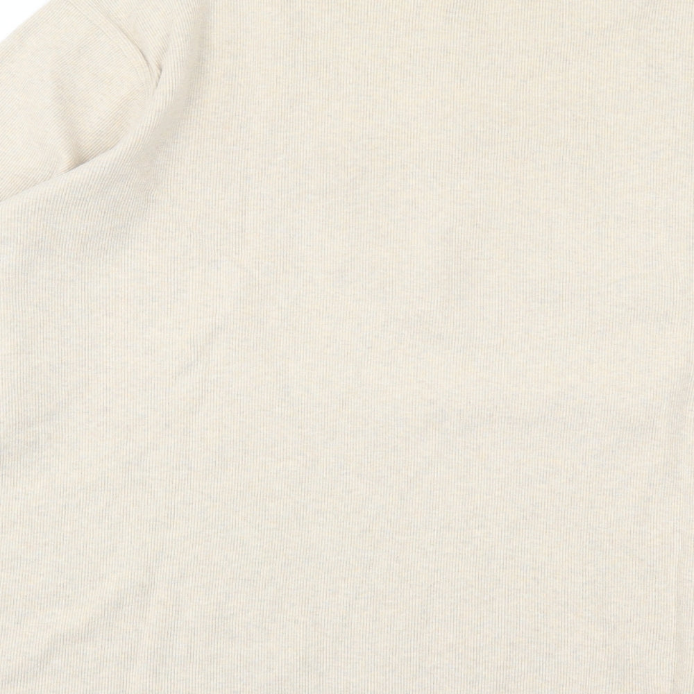 Liz Calborne Womens Beige Cotton Basic T-Shirt Size 3XL High Neck