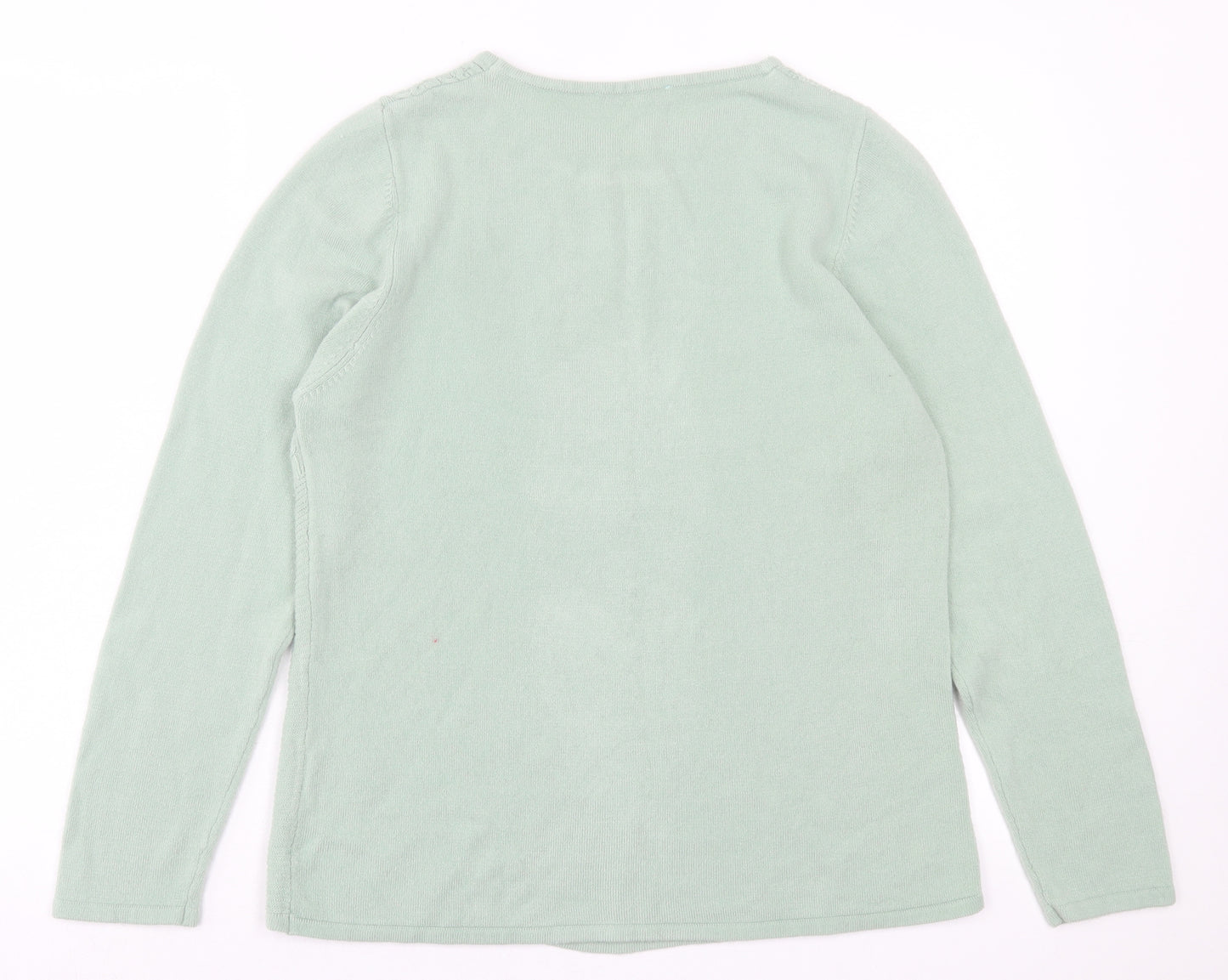 anna rose Womens Green Crew Neck Acrylic Pullover Jumper Size XL