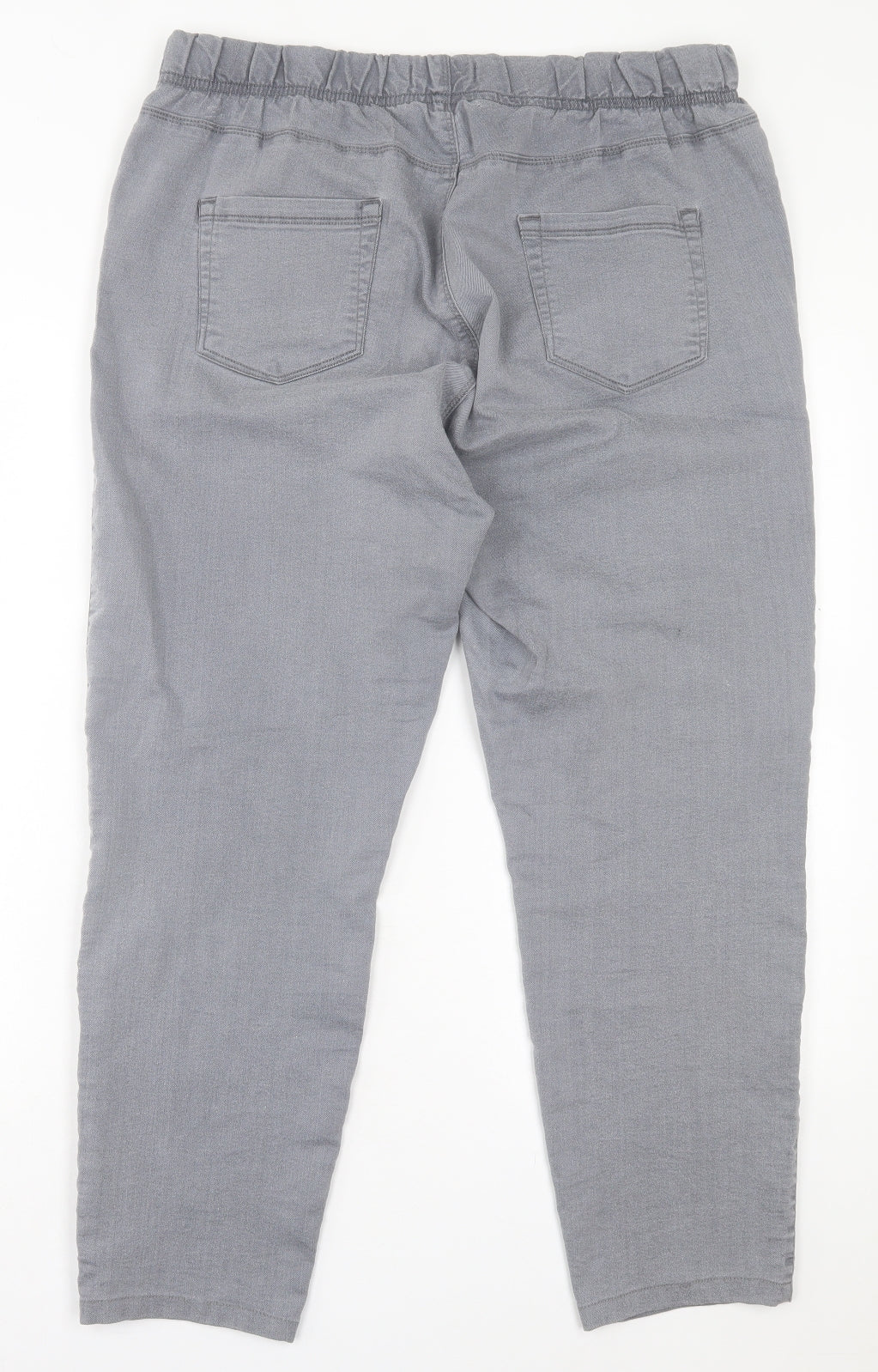 Evans Womens Grey Cotton Jegging Trousers Size 18 L27 in Regular