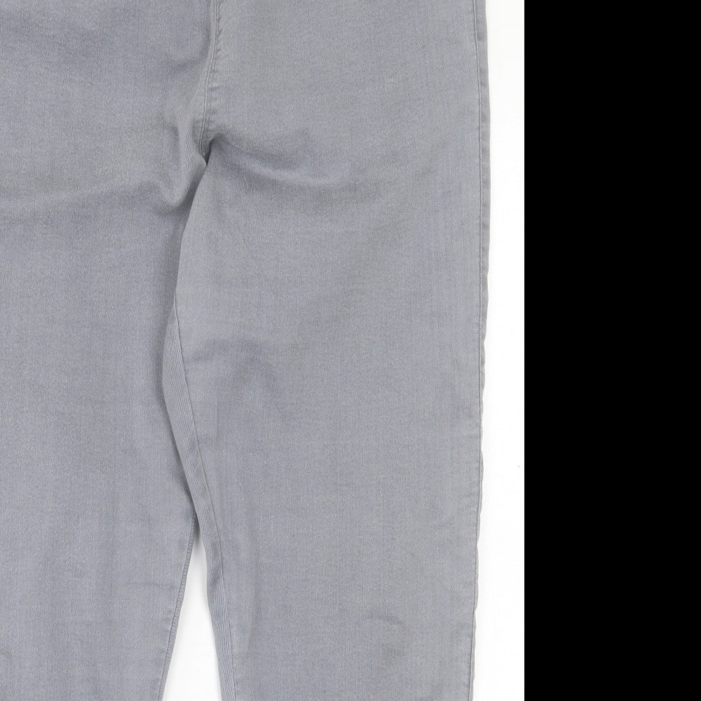 Evans Womens Grey Cotton Jegging Trousers Size 18 L27 in Regular