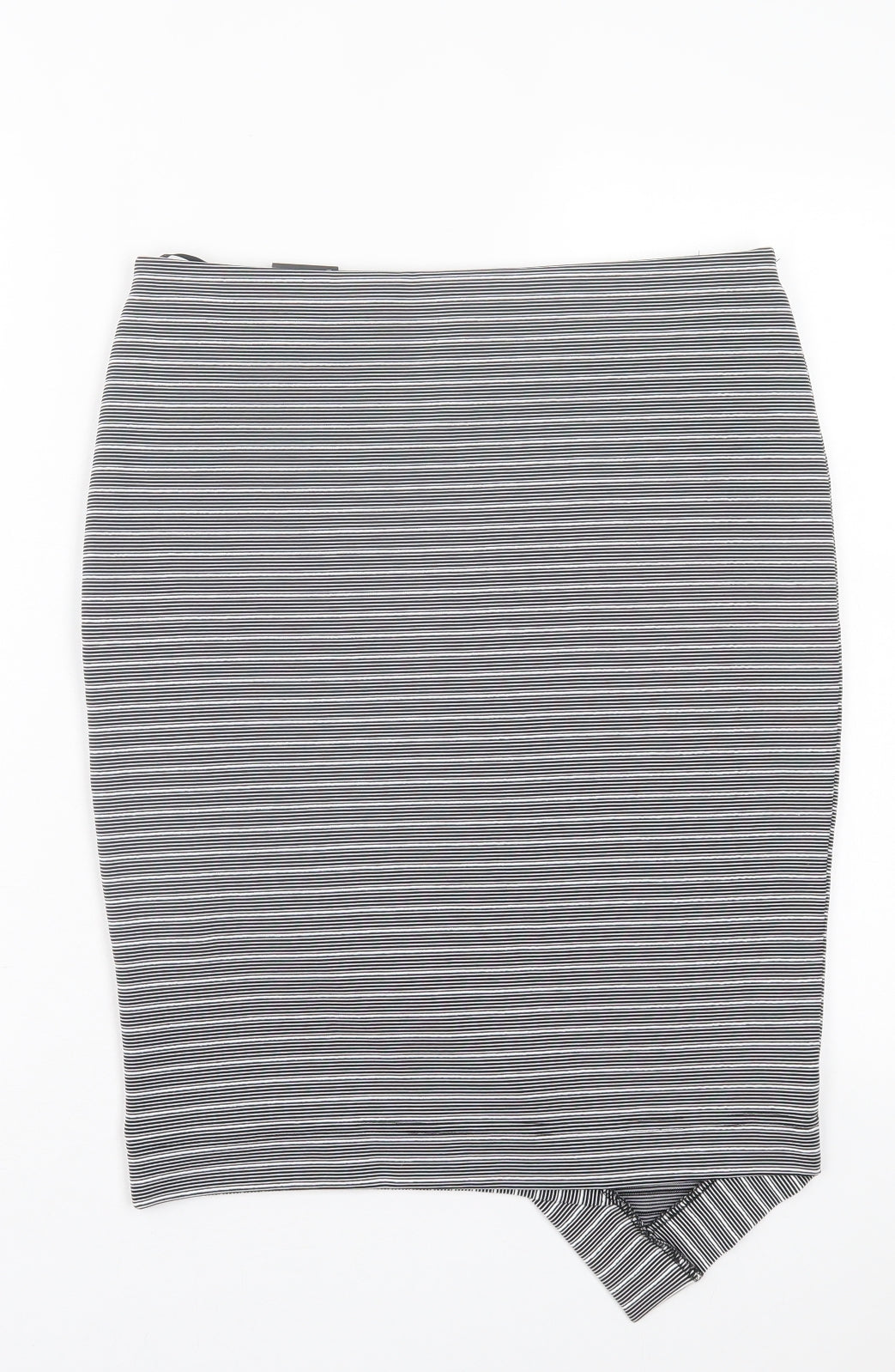 Atmosphere Womens Black Striped Polyester A-Line Skirt Size 14