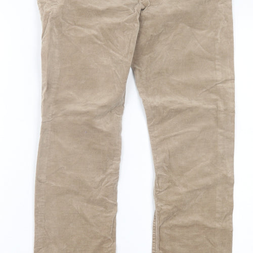 Reitmans Womens Brown Cotton Chino Trousers Size 30 in L30 in Regular Button