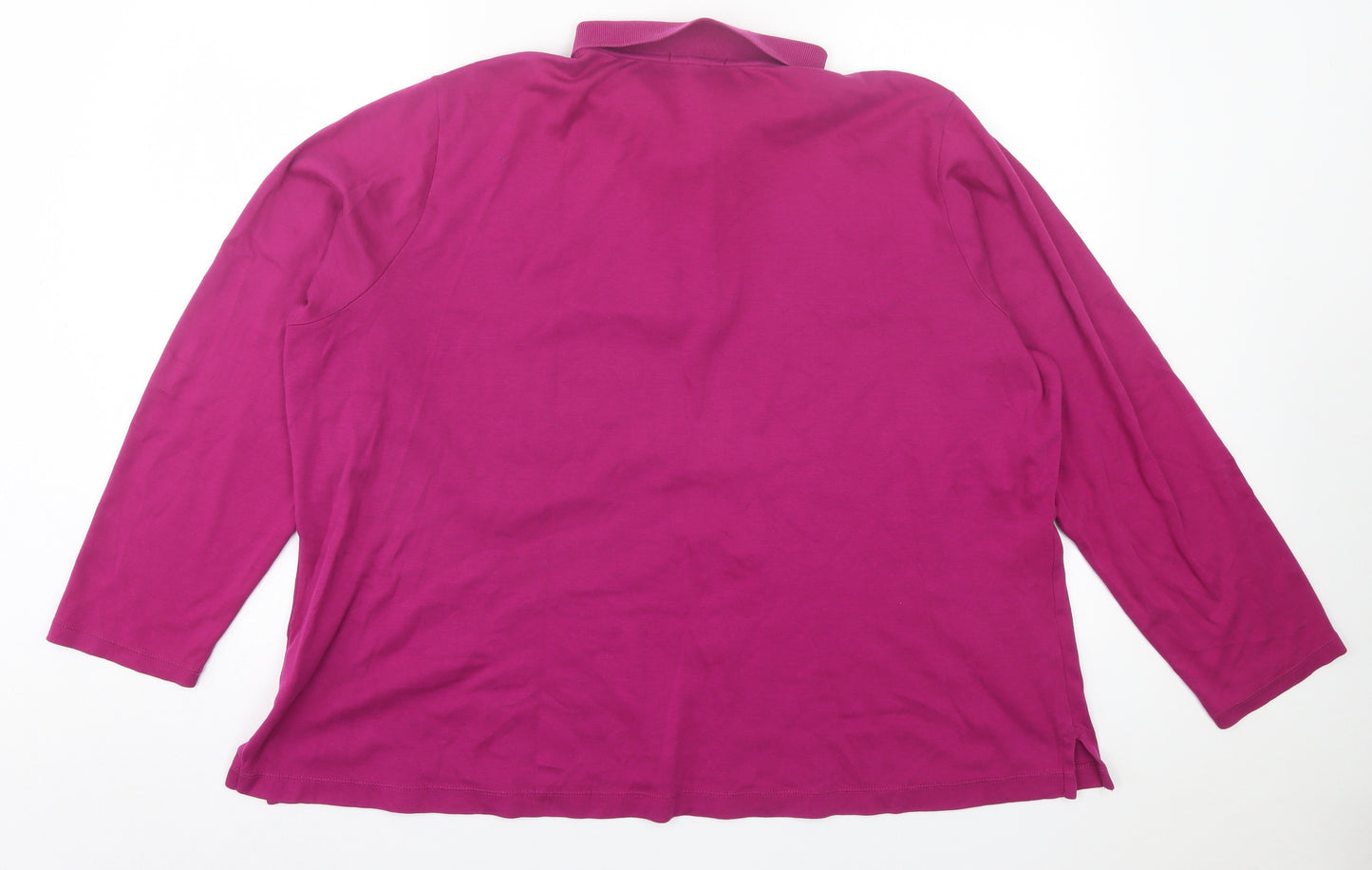 Landsend Mens Purple Cotton Polo Size 3XL Collared Button