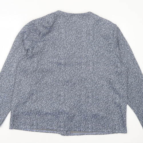 bonmarch Womens Blue Geometric Jacket Size 20 Button