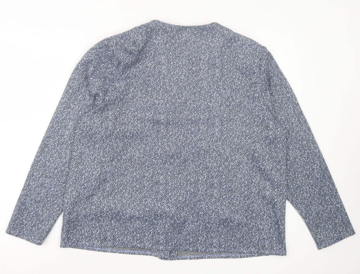 bonmarch Womens Blue Geometric Jacket Size 20 Button