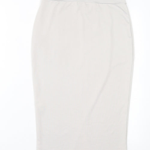 Boohoo Womens Grey Polyester A-Line Skirt Size 12