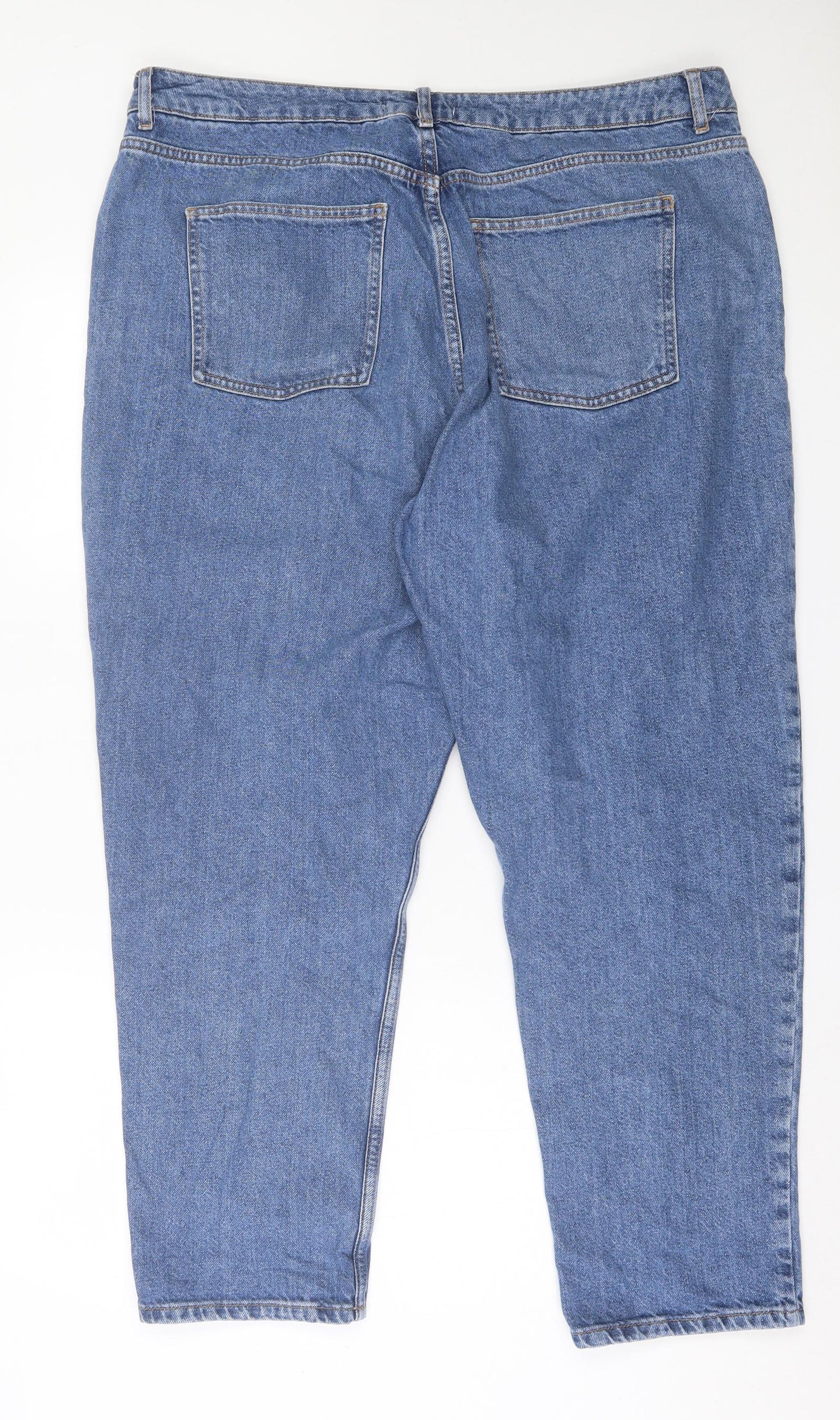 Denim & Co. Womens Blue Cotton Straight Jeans Size 20 L29 in Regular Button