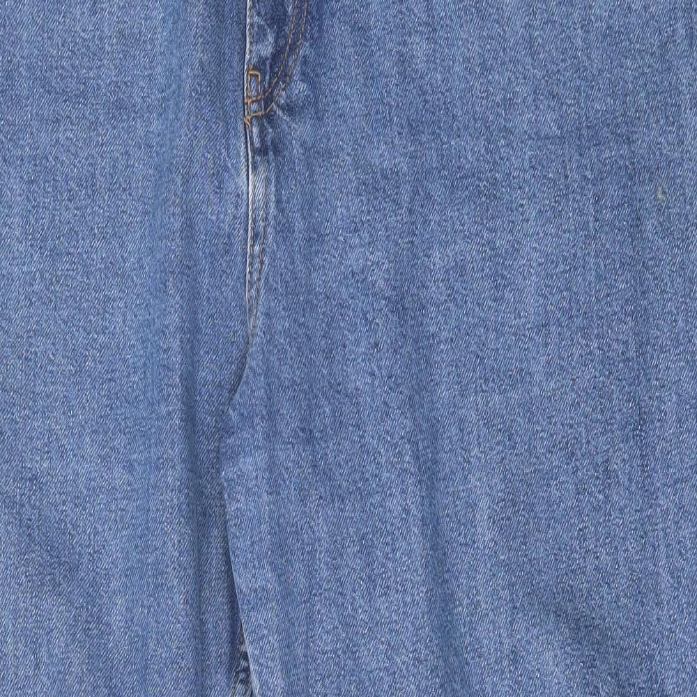 Denim & Co. Womens Blue Cotton Straight Jeans Size 20 L29 in Regular Button