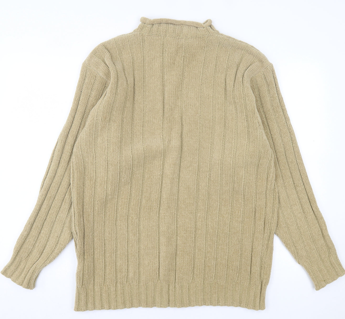 Marks and Spencer Mens Brown High Neck Cotton Pullover Jumper Size M