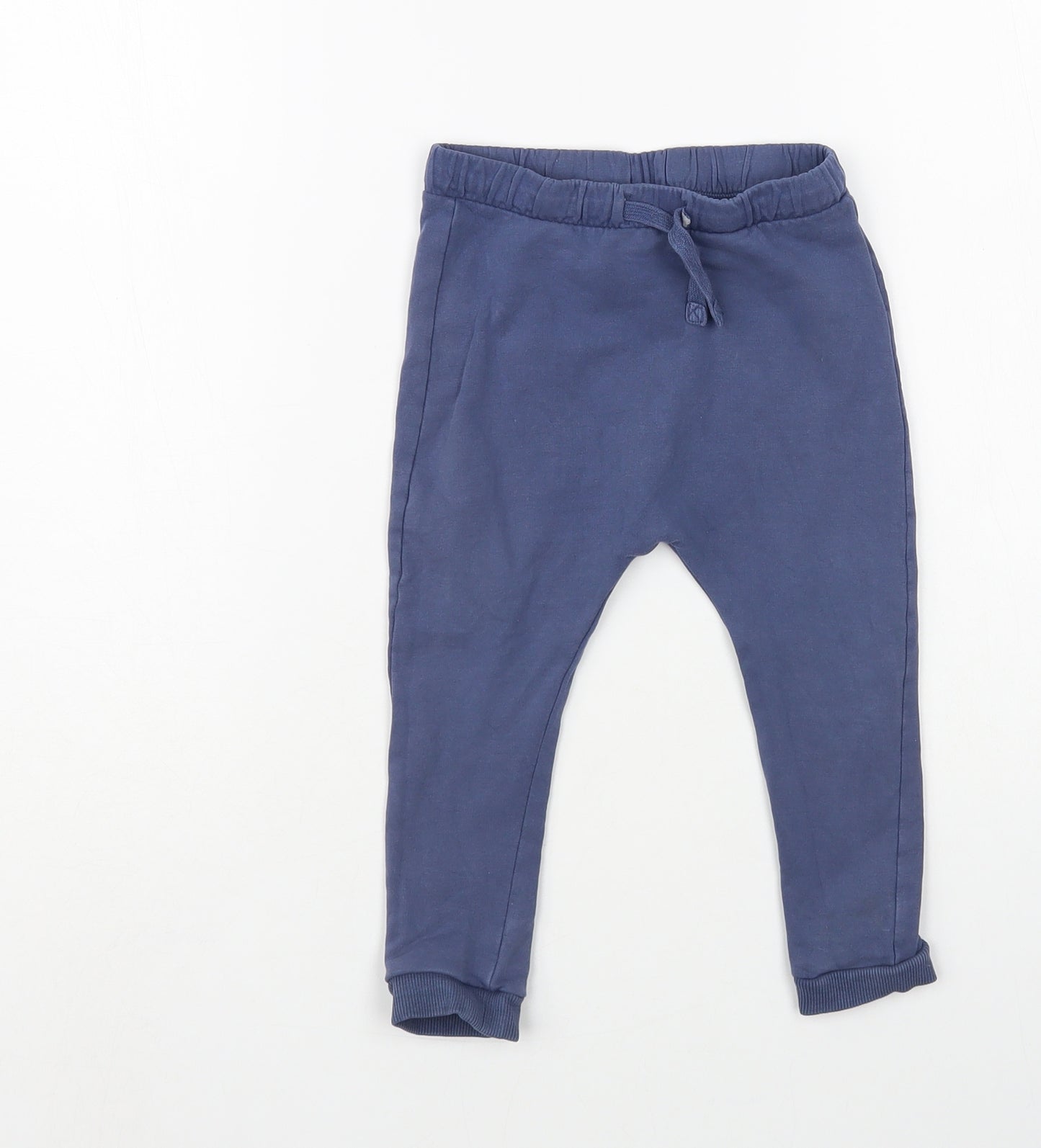 Marks and Spencer Baby Blue Cotton Jogger Leggings Size 18-24 Months Drawstring