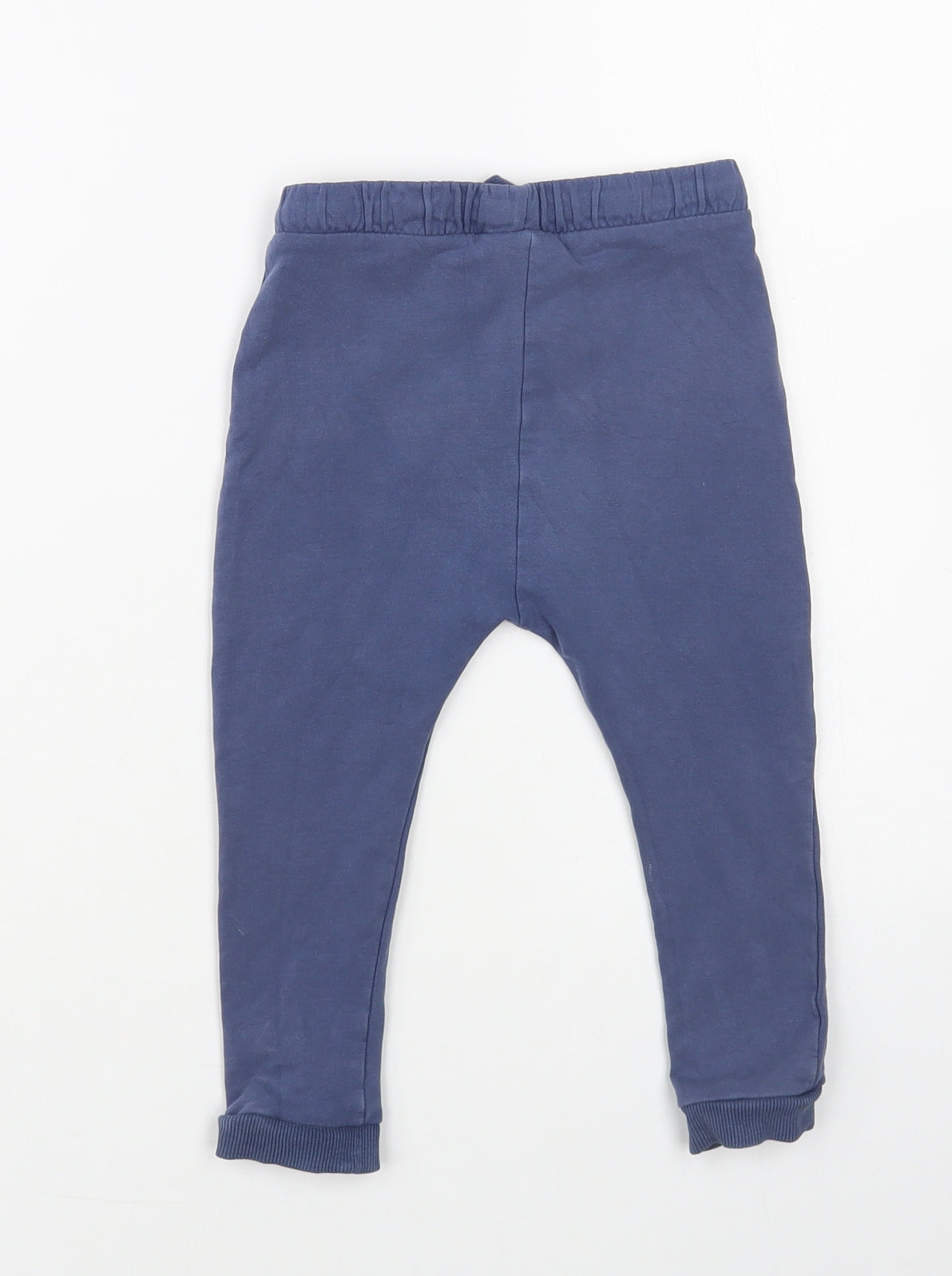 Marks and Spencer Baby Blue Cotton Jogger Leggings Size 18-24 Months Drawstring