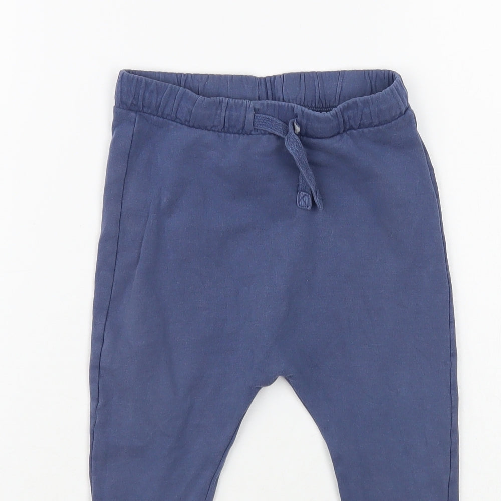 Marks and Spencer Baby Blue Cotton Jogger Leggings Size 18-24 Months Drawstring