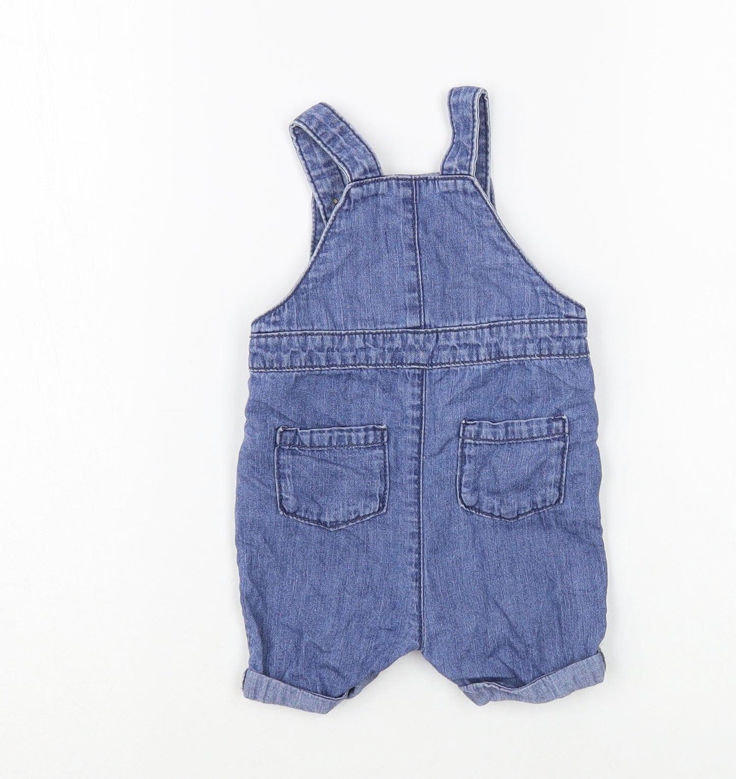 TU Baby Blue Cotton Dungaree Outfit/Set Size 3-6 Months Snap