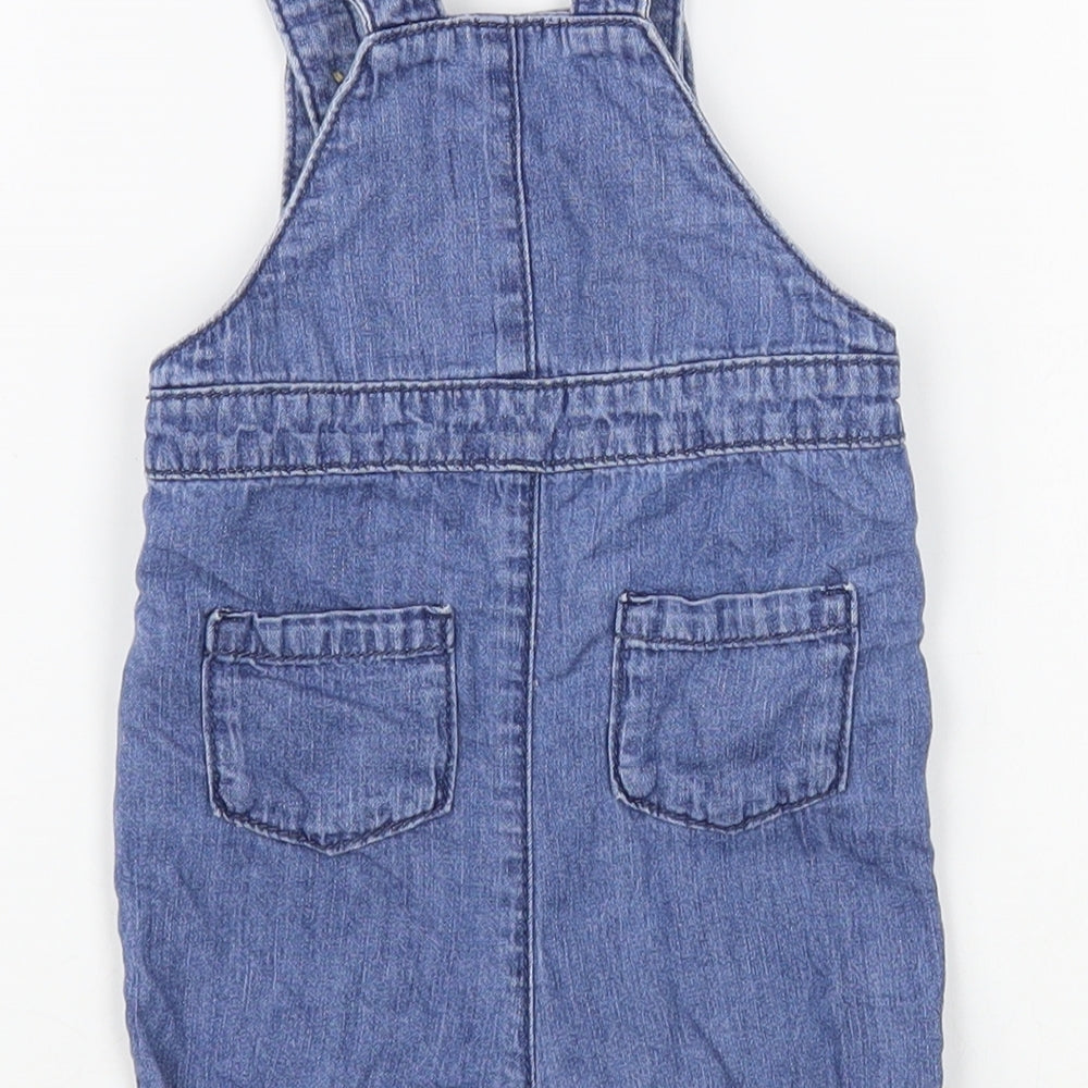 TU Baby Blue Cotton Dungaree Outfit/Set Size 3-6 Months Snap