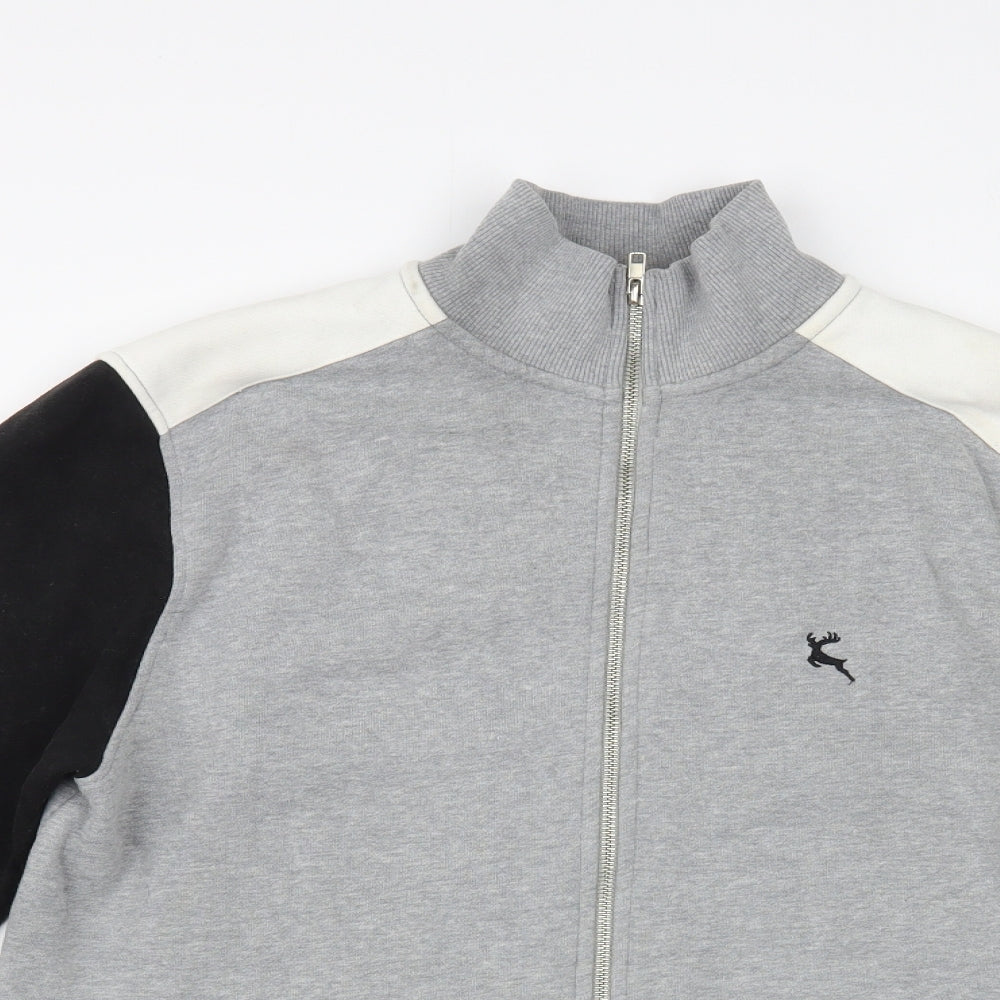 F&F Mens Grey Cotton Full Zip Sweatshirt Size M
