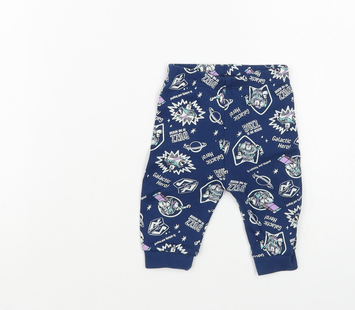 George Baby Blue Geometric Cotton Jogger Trousers Size 0-3 Months - Buzz