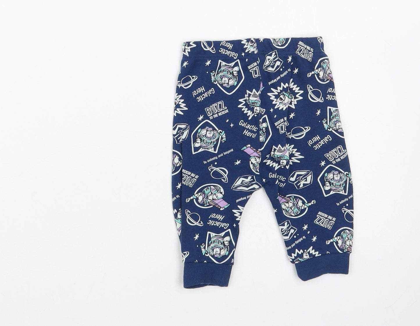 George Baby Blue Geometric Cotton Jogger Trousers Size 0-3 Months - Buzz