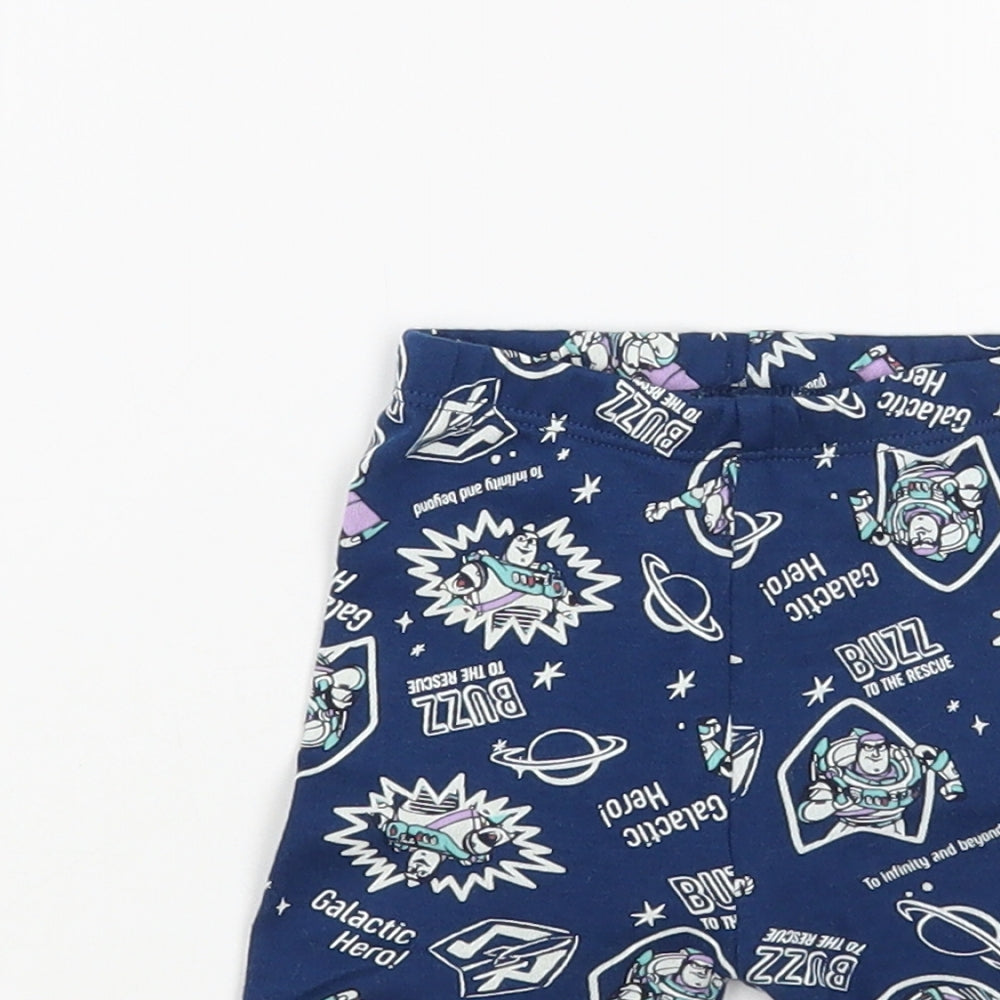 George Baby Blue Geometric Cotton Jogger Trousers Size 0-3 Months - Buzz