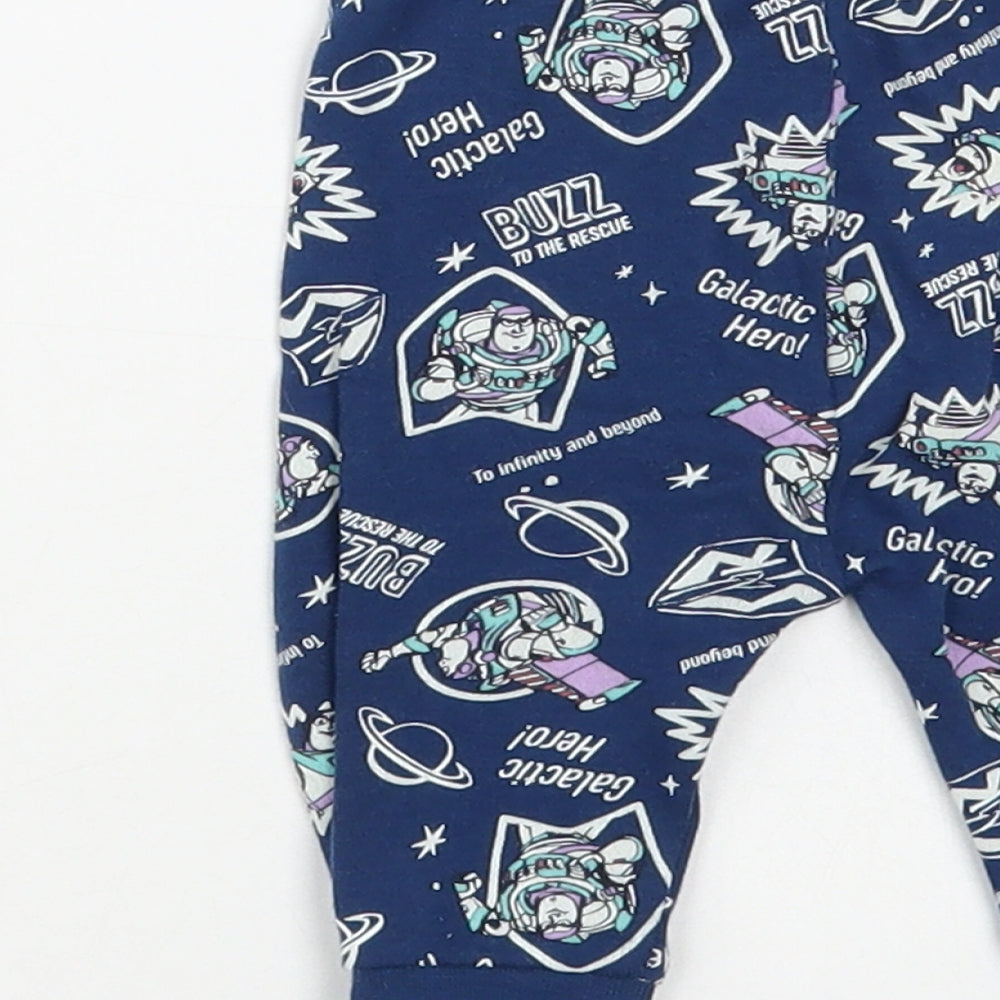 George Baby Blue Geometric Cotton Jogger Trousers Size 0-3 Months - Buzz