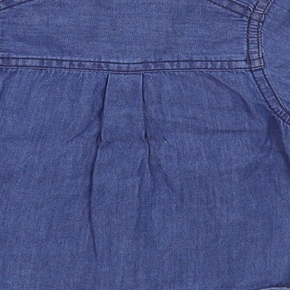 Matalan Baby Blue Cotton Basic Button-Up Size 0-3 Months Collared Button