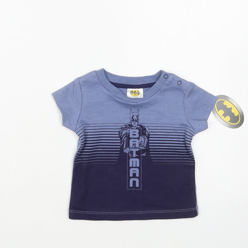 Jainco Baby Blue Cotton Pullover T-Shirt Size 3-6 Months Crew Neck Snap - Batman