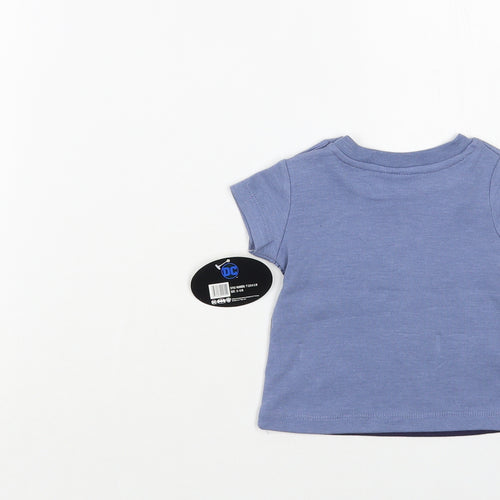 Jainco Baby Blue Cotton Pullover T-Shirt Size 3-6 Months Crew Neck Snap - Batman