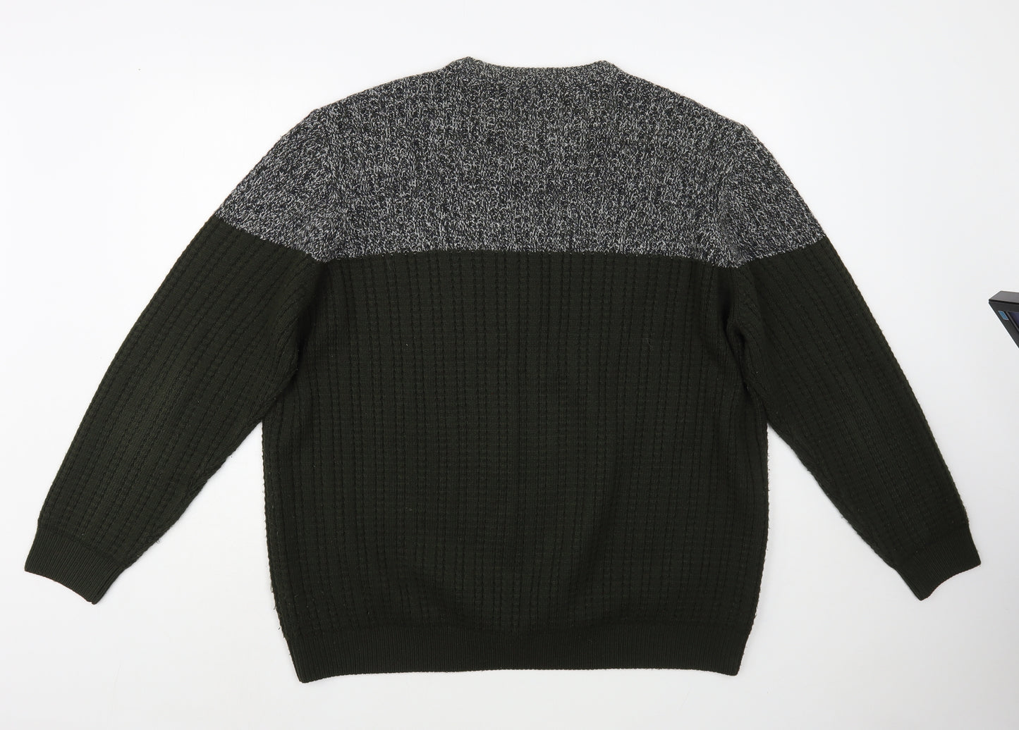 George Mens Green Crew Neck Acrylic Pullover Jumper Size 2XL