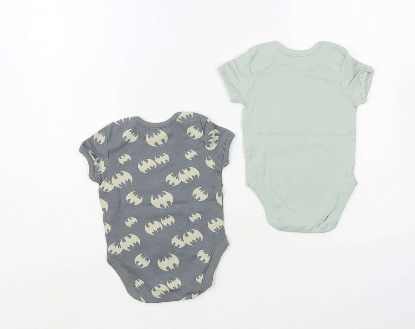 George Baby Grey Geometric Cotton Babygrow One-Piece Size 0-3 Months Snap - Batman