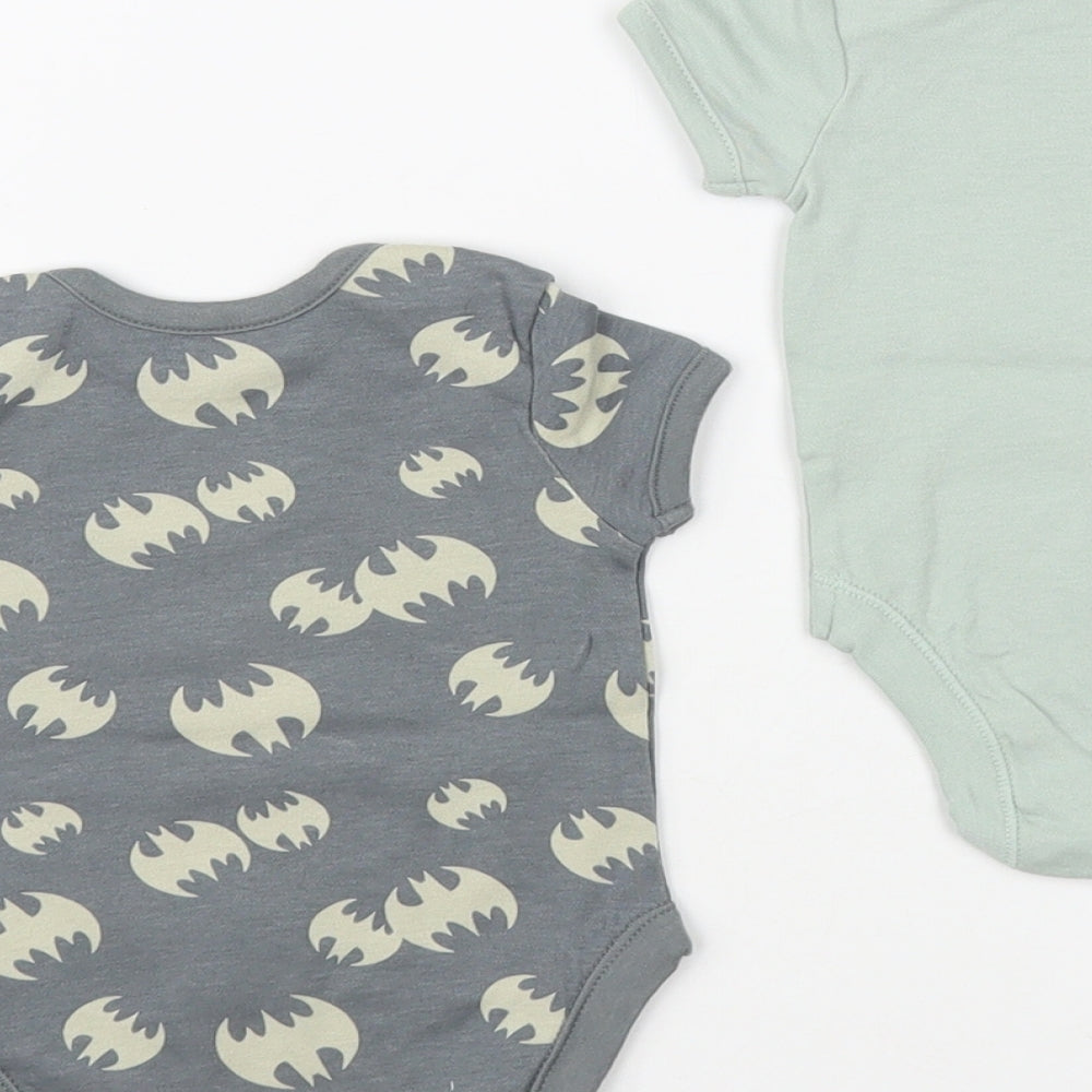 George Baby Grey Geometric Cotton Babygrow One-Piece Size 0-3 Months Snap - Batman