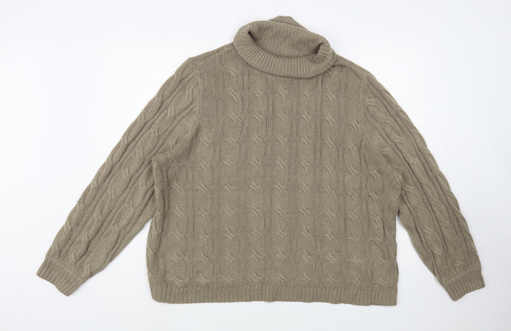 bonprix Womens Brown Roll Neck Acrylic Pullover Jumper Size L
