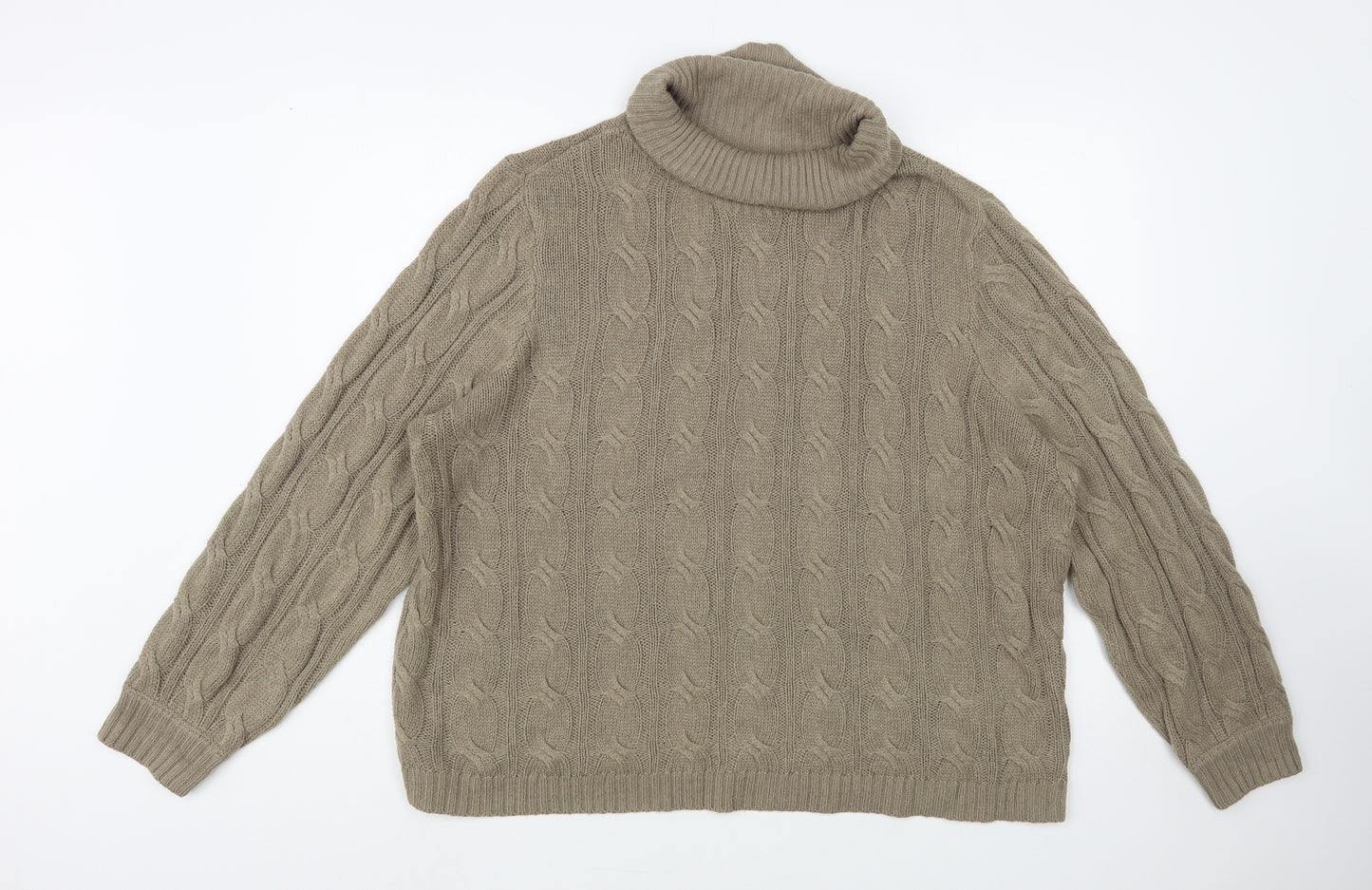 bonprix Womens Brown Roll Neck Acrylic Pullover Jumper Size L