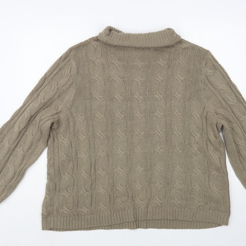 bonprix Womens Brown Roll Neck Acrylic Pullover Jumper Size L