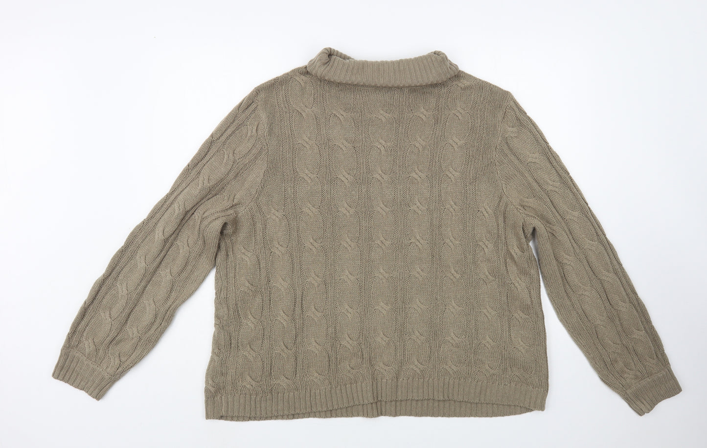 bonprix Womens Brown Roll Neck Acrylic Pullover Jumper Size L