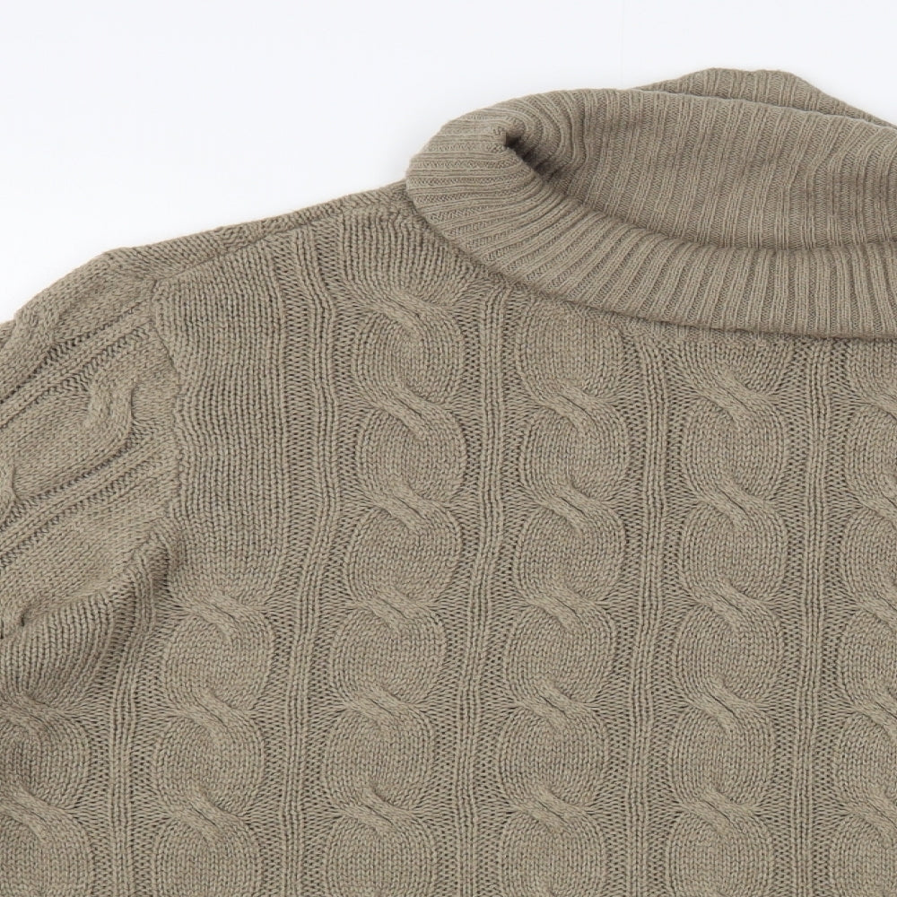 bonprix Womens Brown Roll Neck Acrylic Pullover Jumper Size L
