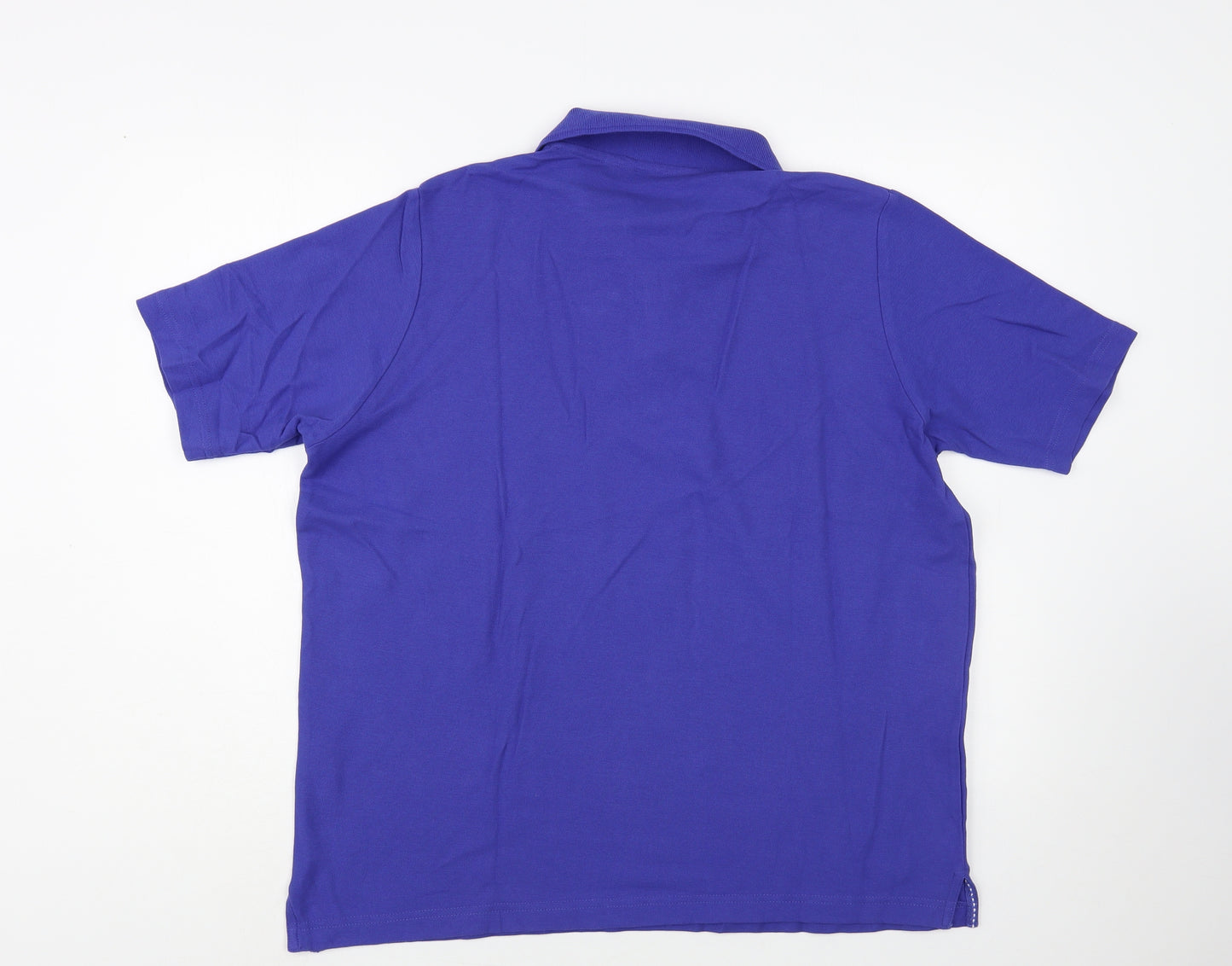 Isle Womens Blue Cotton Basic Polo Size XL Collared