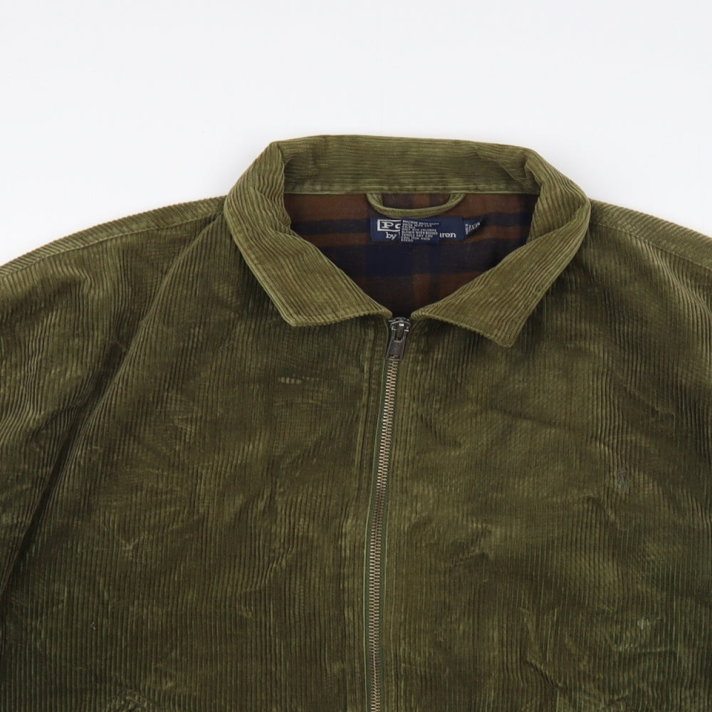 Polo Ralph Lauren Mens Green Bomber Jacket Jacket Size 2XL Zip
