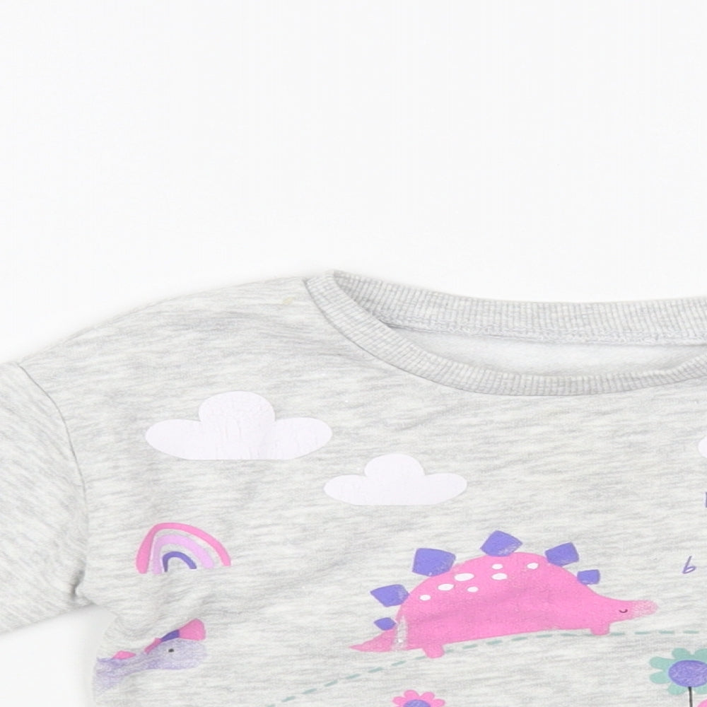 Dunnes Stores Baby Grey Cotton Pullover Jumper Size 12-18 Months Pullover - Dino